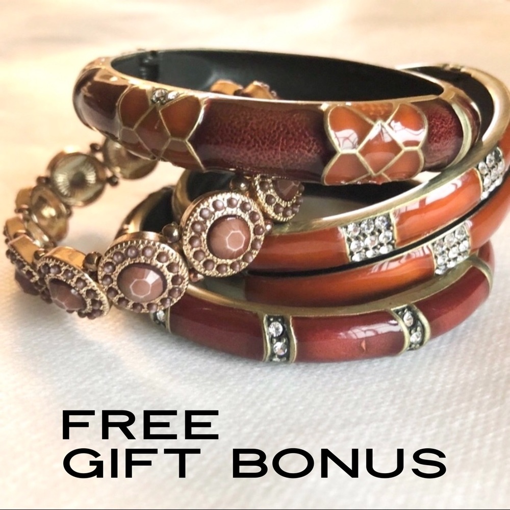 3 enamel bangle bracelets